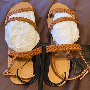 Forever 21 tan/brown braided flat sandals